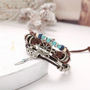 Multi-Layer PU Braided Turquoise Bracelet Women Men Circle Bangles Jewelry