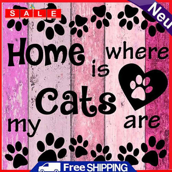 Embroidery Cat Pattern Needlework Cross Stitch Set Full Drill Diamond Painting