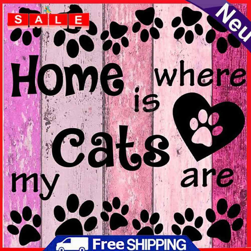 Embroidery Cat Pattern Needlework Cross Stitch Set Full Drill Diamond Painting