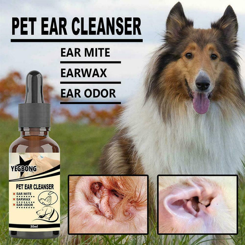 Pet Eye Drops Ear Cleaning Liquid Pet Cat Dog Auricular Mites Killer Puppy E8Q4