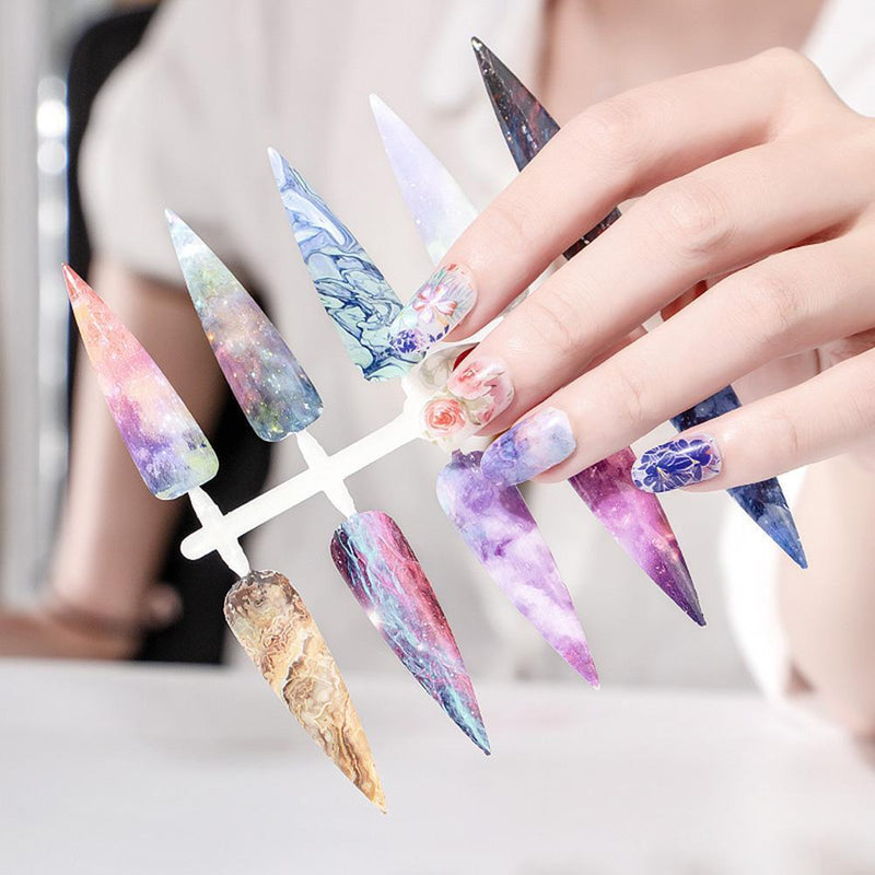 Holographic Nail Art Transfer Stickers Paper Starry Sky Nail Stickers Decorat