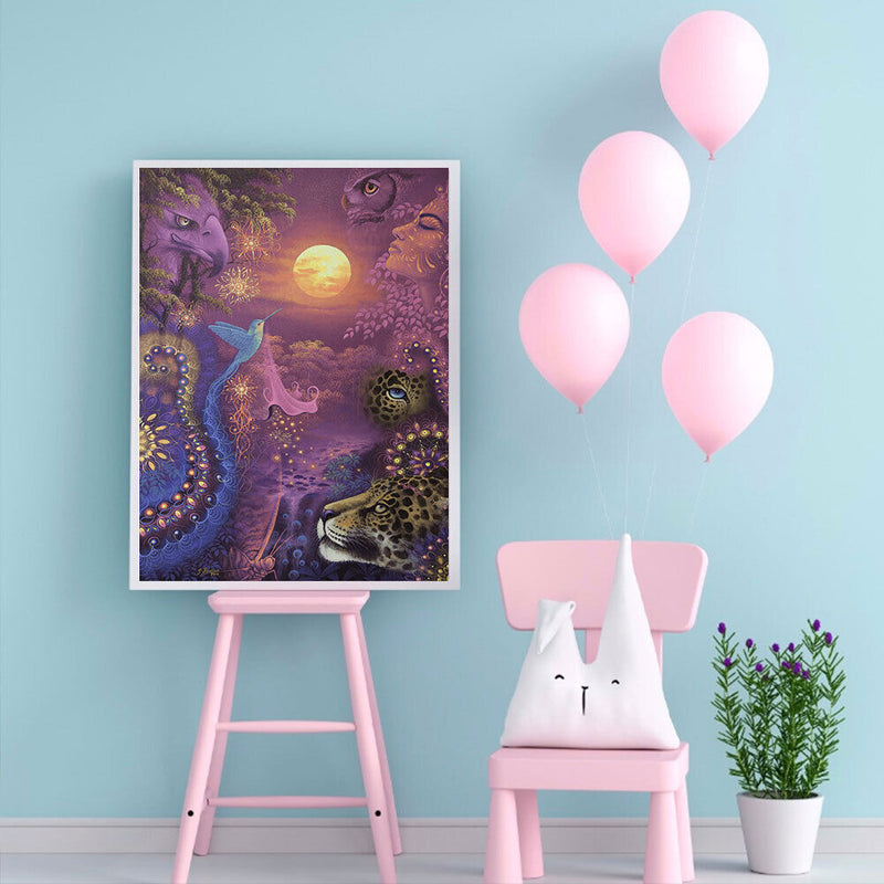 Forest Leopard Oil Paint By Numbers Kits DIY Handpainted on Canvas Wall Pictures