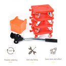 Household Transport Heavy Furniture Mover Wheeled Rollers Bar (Red)