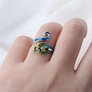 Tools Thimble Peacock Crochet Ring Sewing Accessories Knitting Loop Yarn Guides