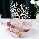 Box Tree Storage Drawer Jewelry Cases Display Stand Antlers Jewelry Rack
