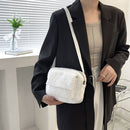 Women Autumn Winter Fashion Lamb Wool Pure Color Messenger Bags Shoulder Bag