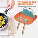 Silicone Utensil Rest with Drip Pad Cloud Rack with Pot Lid Holder (Green) Newly