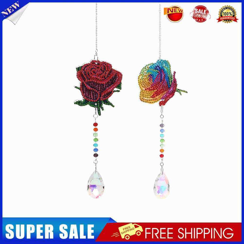 #A Crystal Sun Wind Chime Light Catcher Diamond Prisms Pendant Rainbow Hanging G