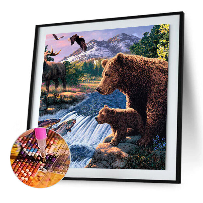 5D DIY Full Drill Diamond Painting Bear  Embroidery Mosaic Craft Kit Decor Newly