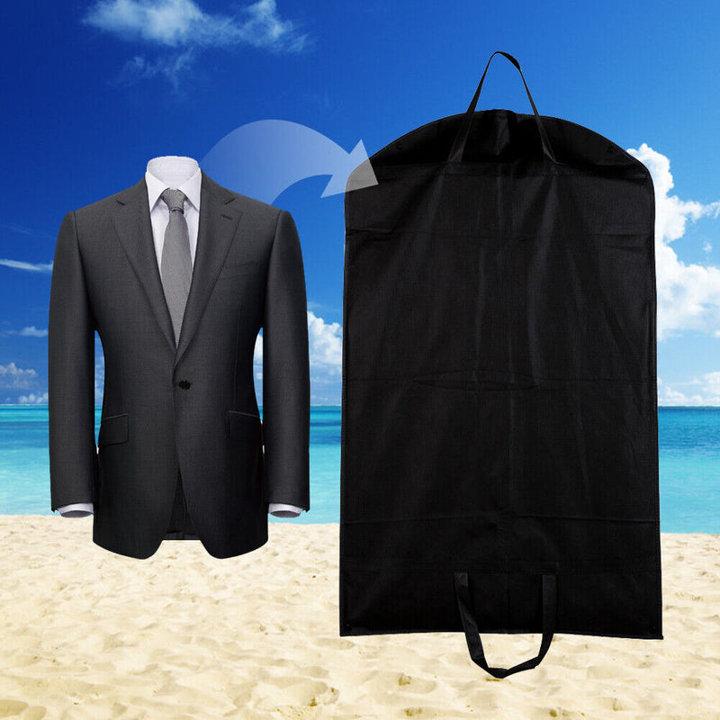 1pc Blck Dustproof Hanger Coat Clothes Garment Suit Cover Storage Bags