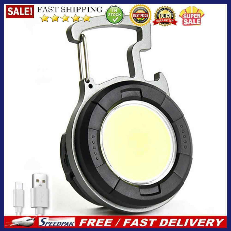 Multifunctional 10W COB LED Keychains Clip Flashlight 500lm Pocket Working
