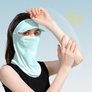 Golf Sun Visor Hat UPF 50+ Ice Silk Face Cover Neck Gaiter for Outdoor Sports
