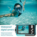 Waterproof Underwater Camera Dual Screen HD 48MP Digital Camera (Blue) Newly