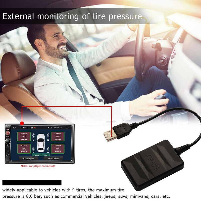 TY06N USB TPMS for Android Car DVD External Sensor Tire Pressure Monitor System