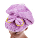Microfiber Hair Turban Quickly Dry Hair Hat Wrapped Towel Bath  Purple