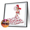 Dress Lady Full Round Drill 5D DIY Mosaic Diamond Painting Picture of Rhinest