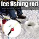 Winter Fishing Rod Shrimp Rod with Clip Outdoor Ice Pole Fishing Tackle 34c