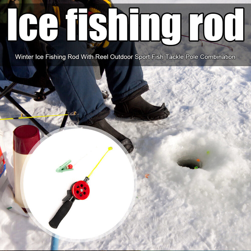 Winter Fishing Rod Shrimp Rod with Clip Outdoor Ice Pole Fishing Tackle 34c