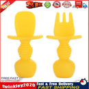 Baby Silicone Training Feeding Spoon Toddlers BPA-free Tableware (Yellow) Newly