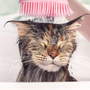 Pet Dog Massage Shampoo Brush Cat Bath Shower Brush Cleaning Comb (Yellow)