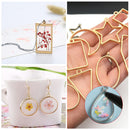 Open Bezel Pendants 56pcs Hollow Pressed Flower Frame Pendant Blank Charms Newly