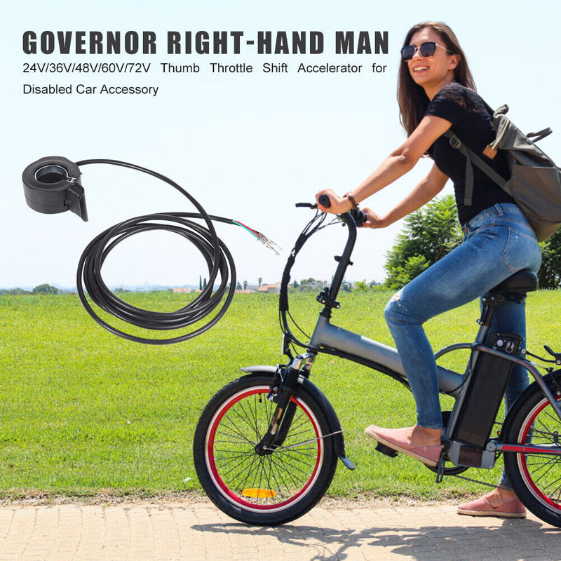 Left Right Thumb Throttle Speed Control Finger Switch for Electric Bikes E-Bike