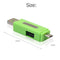 Micro USB TF Card Reader OTG Adapter USB2.0 Hub Connector for PC (Green)