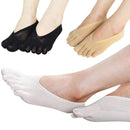 1 Pair Women Casual Invisible Socks, Non-Slip Five Finger Socks (Pink)