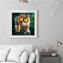 Full Round Drill Mosaic Craft DIY Funny Owl Diamond Painting Rhinestone Poster