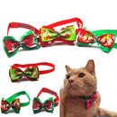 Santa Claus Dog Snow Flakes Adjustable Christmas Collar Pet Bow Ties Necktie