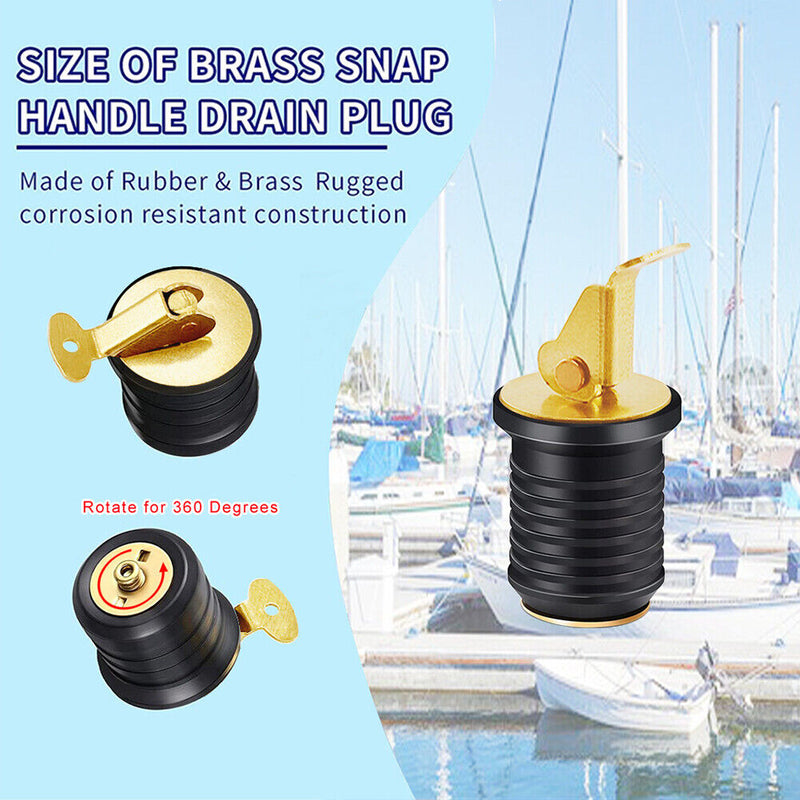 Brass Screw Compression Plug Drain for Yacht Boat Marine Plug Socket (19mm)