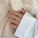 Sliver Color Aesthetic Minimalist Women Ring Set Geometric Punk Ring Trendy