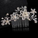 Bridal Wedding Flower Pearls Hair Comb Clip Diamante Women's Rhinestone E5M8