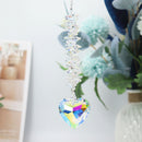 Crystal Love Heart Pendants Colorful Hanging Drop Wind Chime Garden Decor Newly