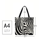 Springlinges Zebra Printed Shopping Bag, Large Handbag
