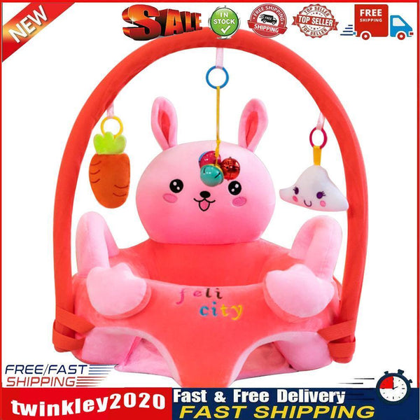Baby Sofa Support Seat Cover Plush Learning To Sit Chair with Rod (Rabbit) Newly