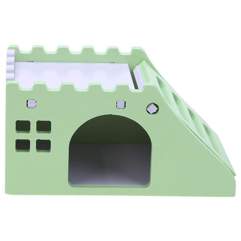 Hamster Staircase Villa Sleeping House Bear Pet Nest Log Cabinet(Green) Newly