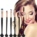 6pcs Fan-shell Makeup Brushes Kit Set Eyebrow Eyelashes Cosmetic Tools(D)