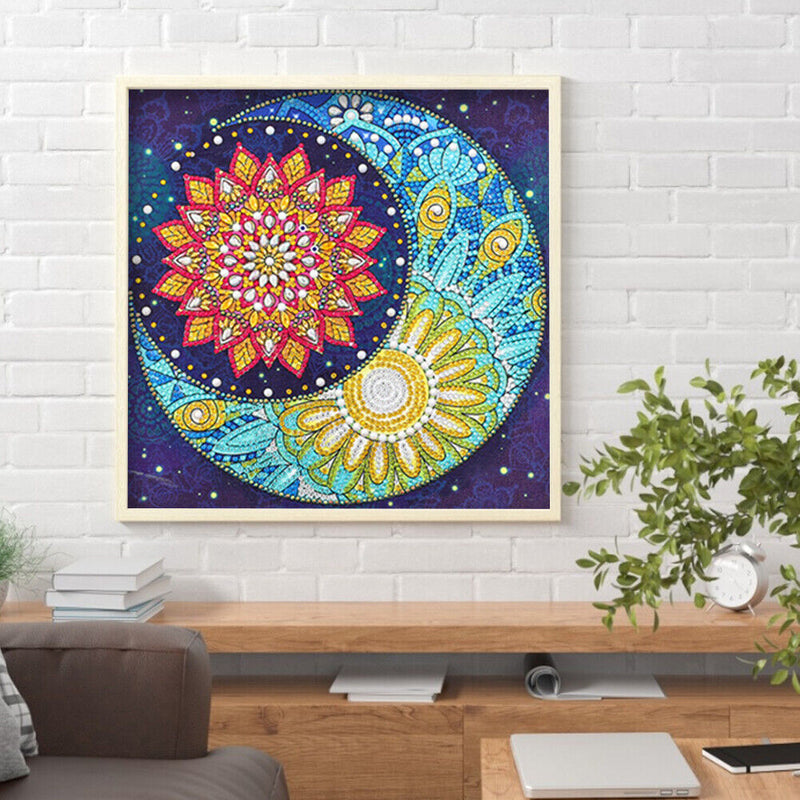 5D DIY Diamond Painting Moon Mandala Partial Special Shape Drill Rhinestone Art