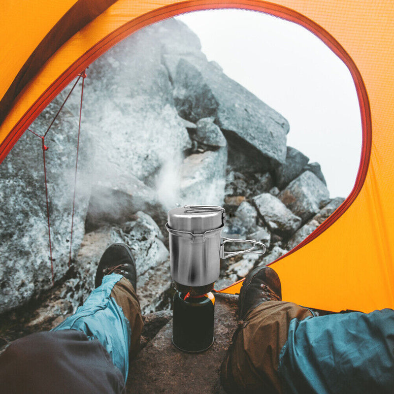 2pcs/Set Foldable Portable Camping Cooking Kettle+Storage Bag Outdoor Pots Newly