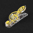 Plastic Musical Note Letter Paper Clip Piano Sheet Spring Holder (Yellow)