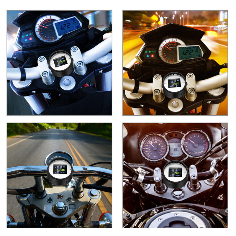 Motorcycle TPMS Motorbike Tire Pressure Monitor with 2 External Sensors