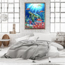 DIY Paint By Number Kit Frameless Turtle Fish Handpainted Canvas Wall Art Decor