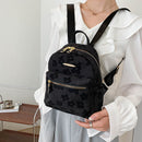 Female Solid Color Portable Shoulder Rucksacks Soft Canvas Student School Bag