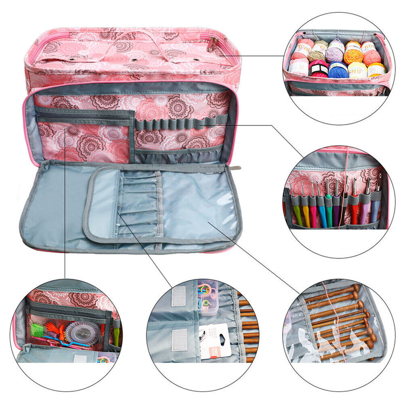 600D Oxford Cloth Yarn Storage Bag Multifunctional Hook Knitting Tote Bags