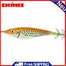 8cm Luminous Wood Shrimp Bait with Squid Jigs Hook Fishing Lures (Orange)