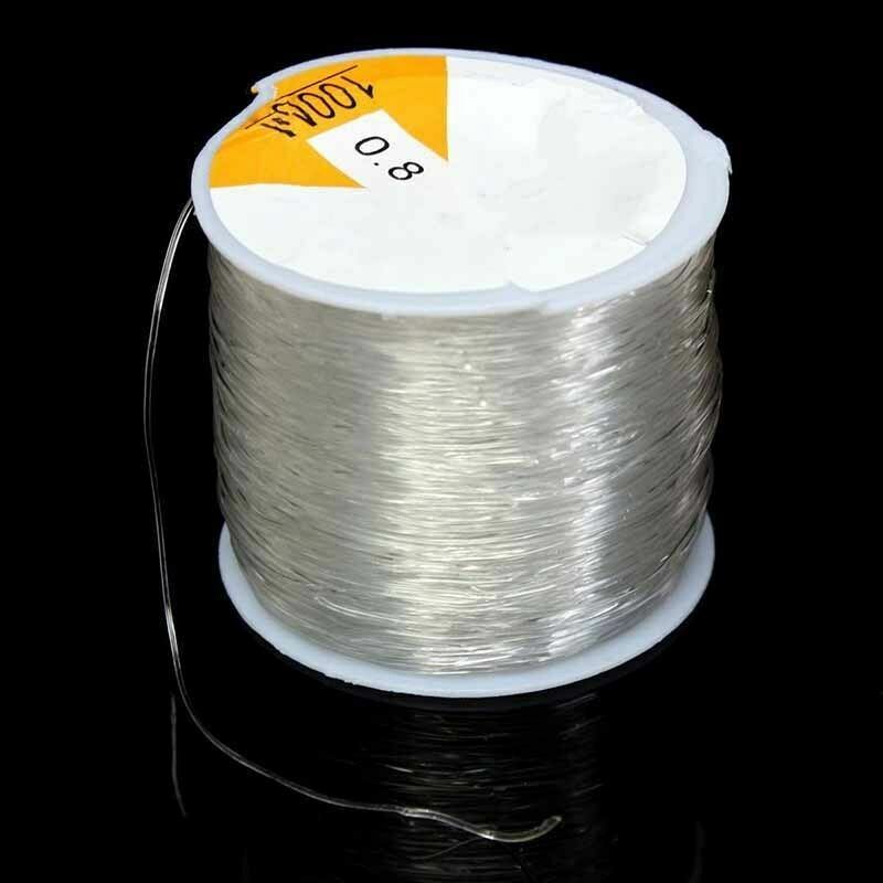 0.8mm 100 Meter Clear Stretch Elastic Beading Cord Spool Roll Thread String M9C4