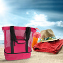 Insulation Lunch Bag Picnic Net Beach Handbag Food Beverage Storage (Red) Newly