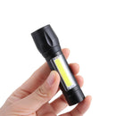 LED Lighting Torch Lamp USB Rechargeable COB Side Light Mini Glare Flashlight