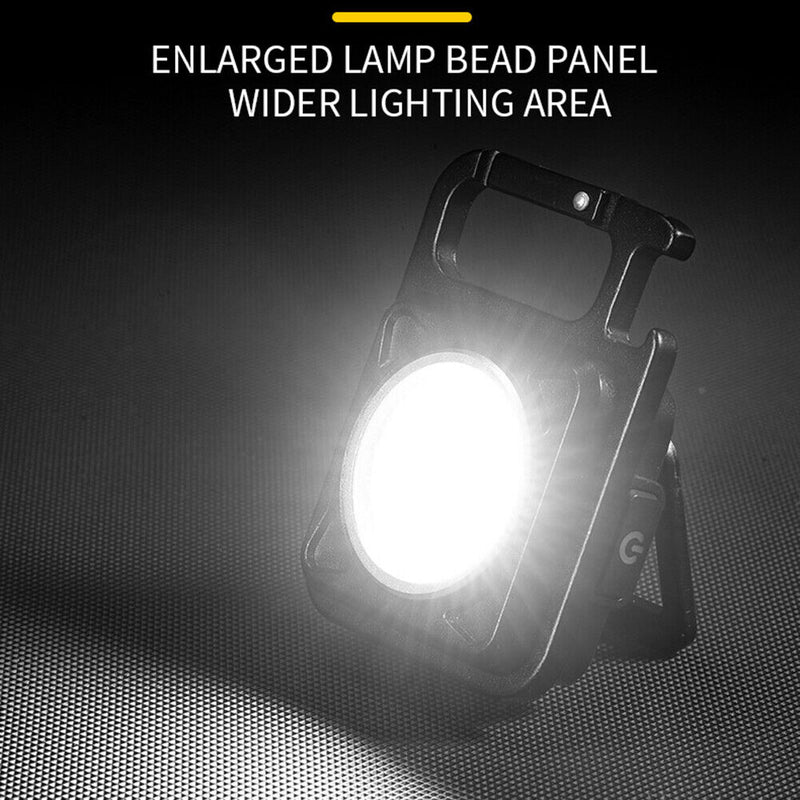 LED Pocket Keychain Flashlight 500LM Portable Mini Light Torch w/Charger Adapter